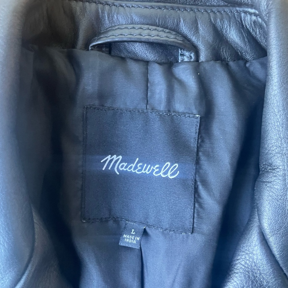 Madewell Black Leather Moto Jacket - Picture 3 of 10